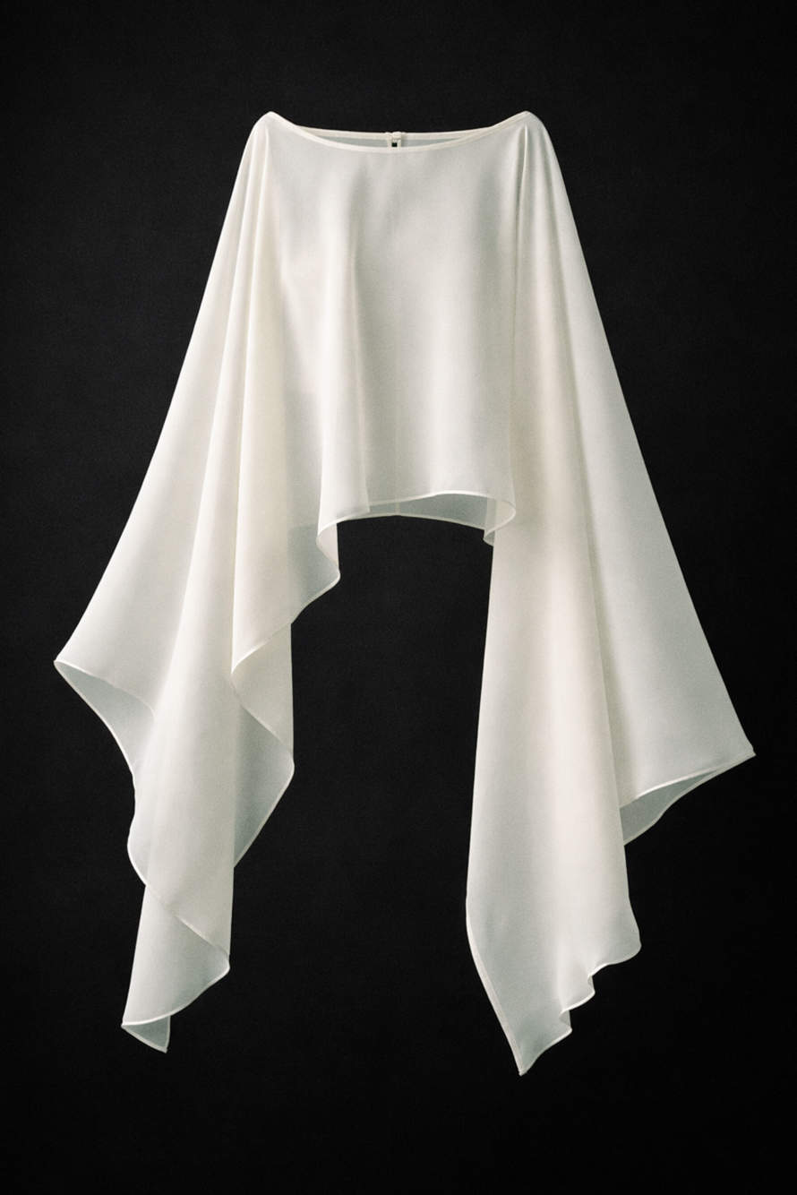 Flowy Shoulder Cover, White, Patrizia Pepe
