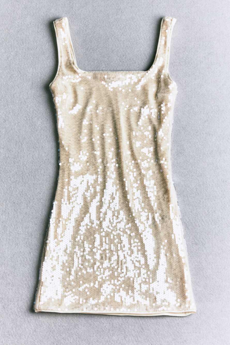 Mini dress in tulle with sequins, White, Patrizia Pepe