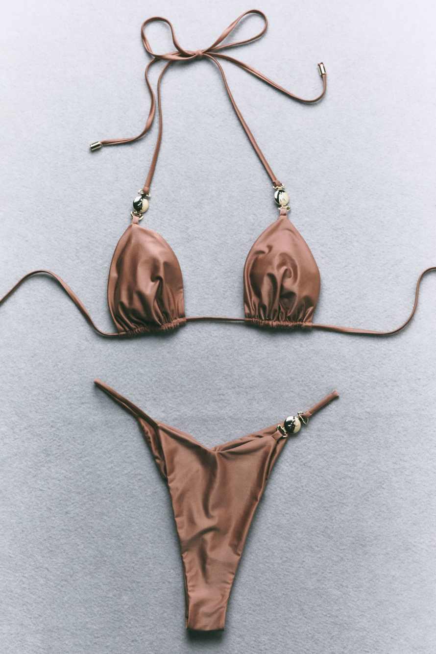 Brazilian thong bikini bottom, Pink, Patrizia Pepe