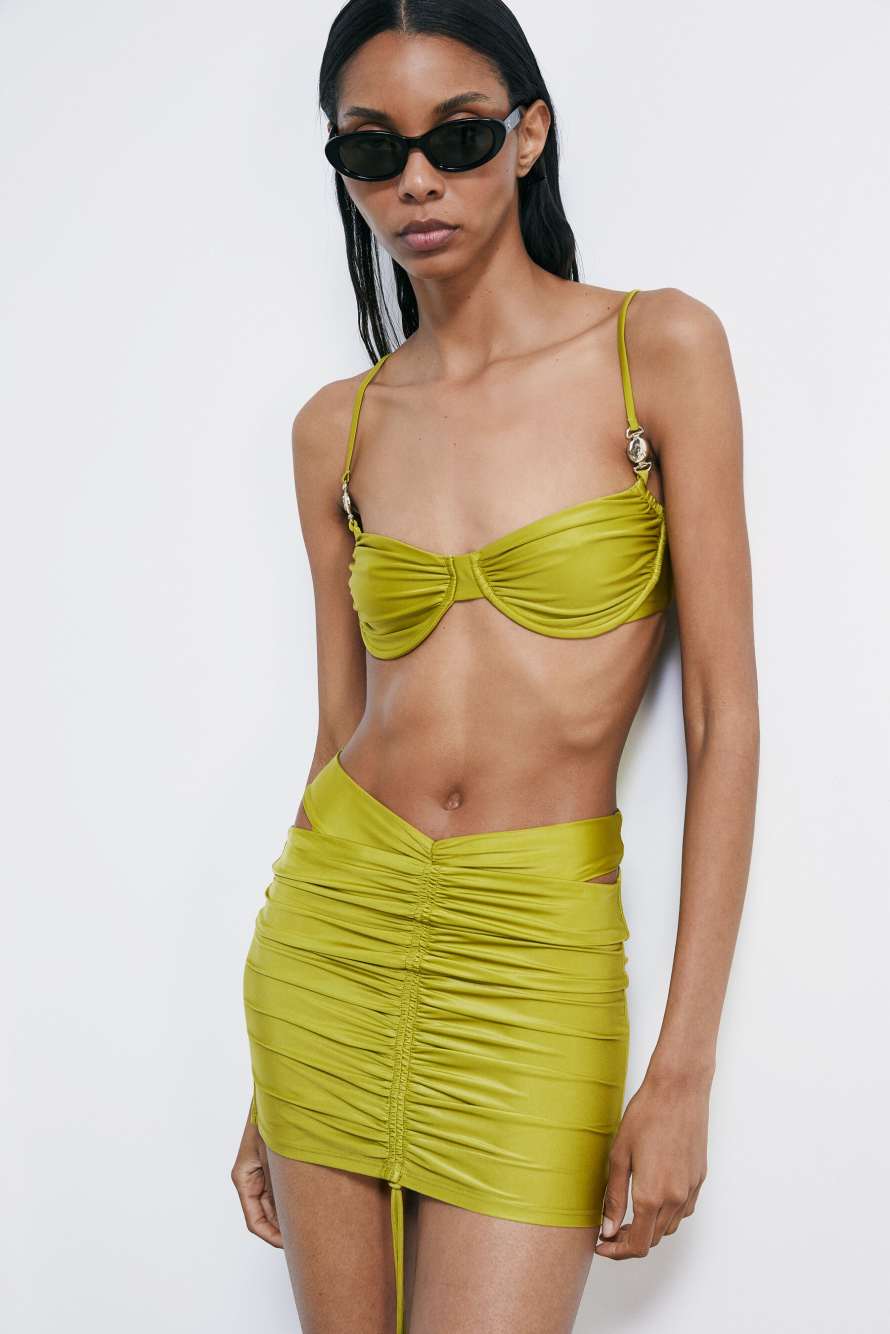 Draped pareo skirt, Green, Patrizia Pepe