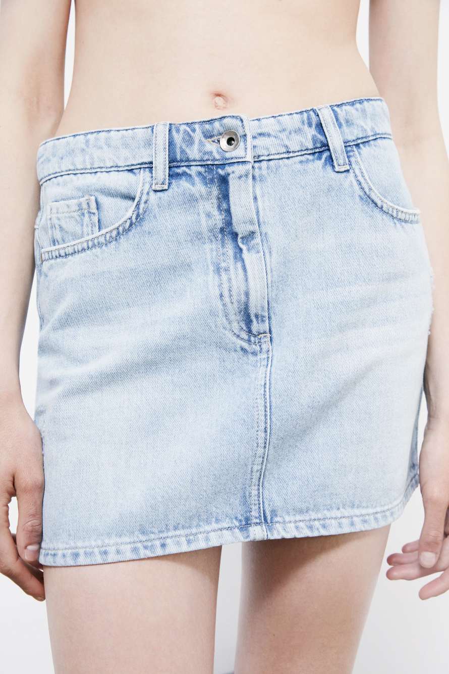 Denim mini skirt, Light Blue, Patrizia Pepe