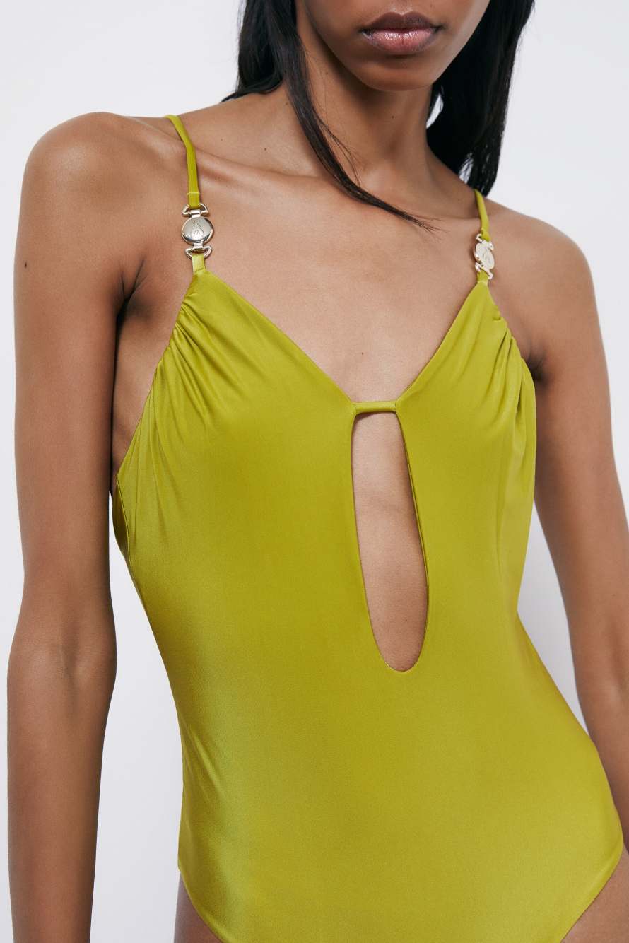 Cut-out swimsuit, Green, Patrizia Pepe
