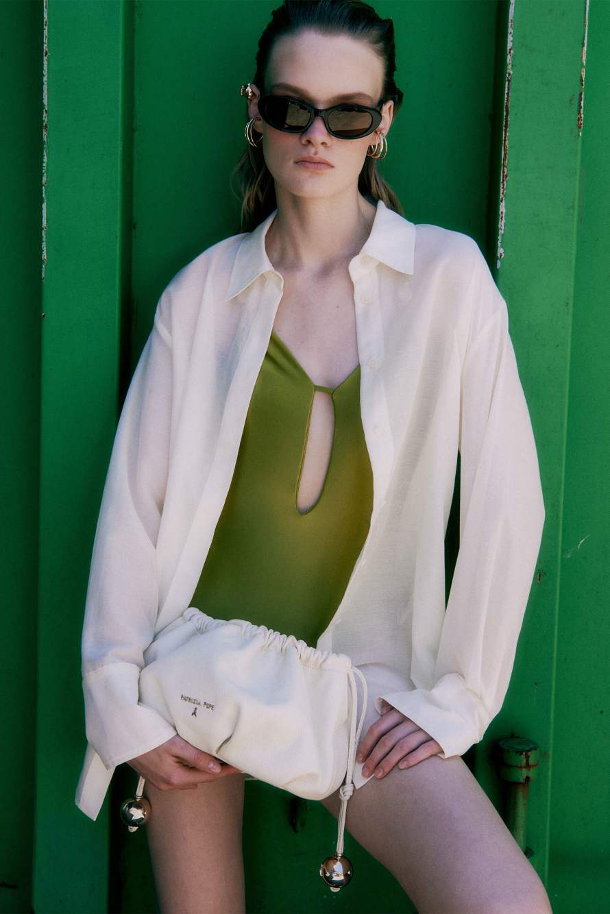 Cut-out swimsuit, Green, Patrizia Pepe