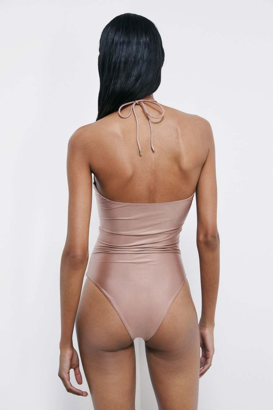 Draped swimsuit, Pink, Patrizia Pepe