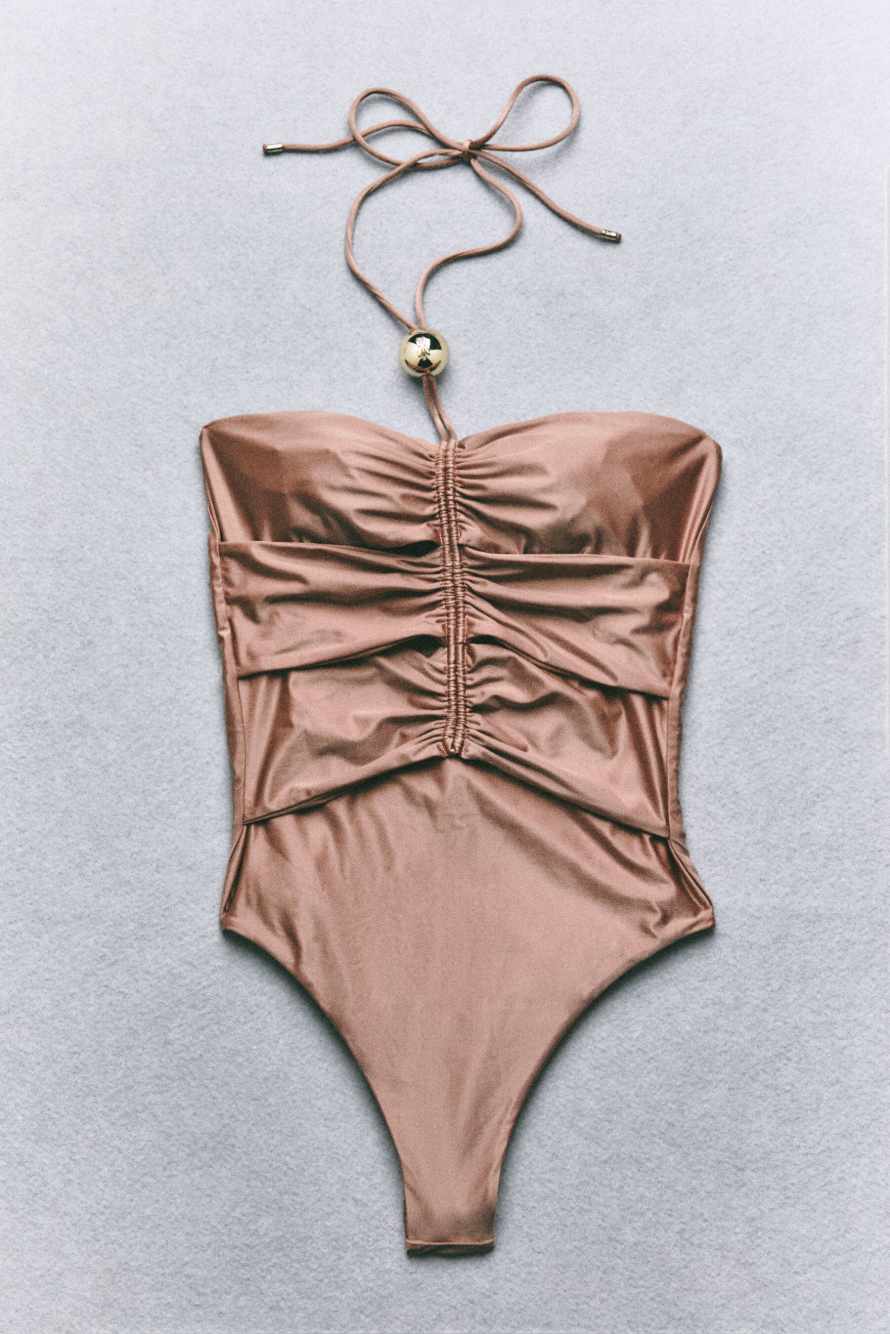 Draped swimsuit, Pink, Patrizia Pepe