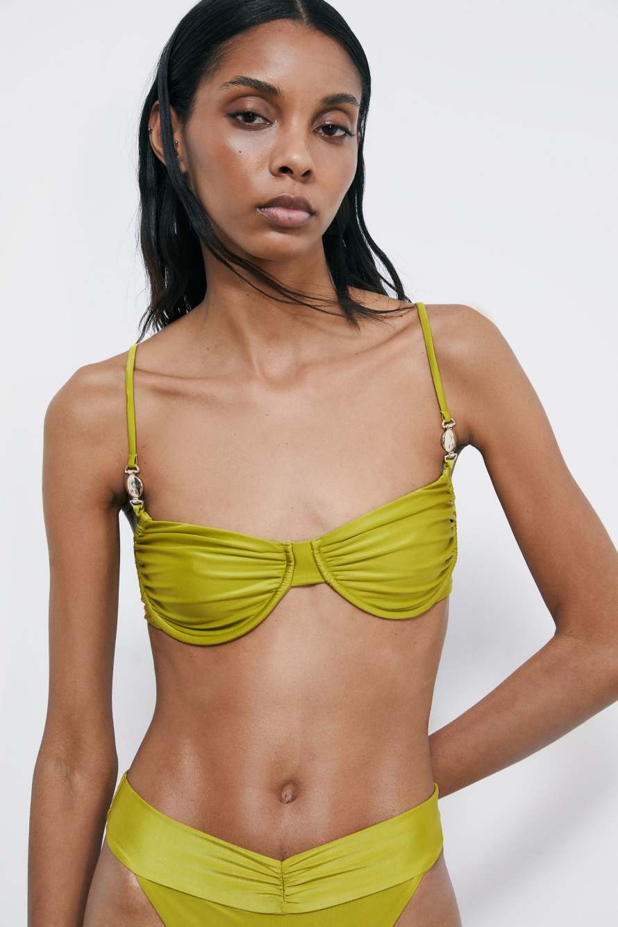 Balconette bikini top, Green, Patrizia Pepe