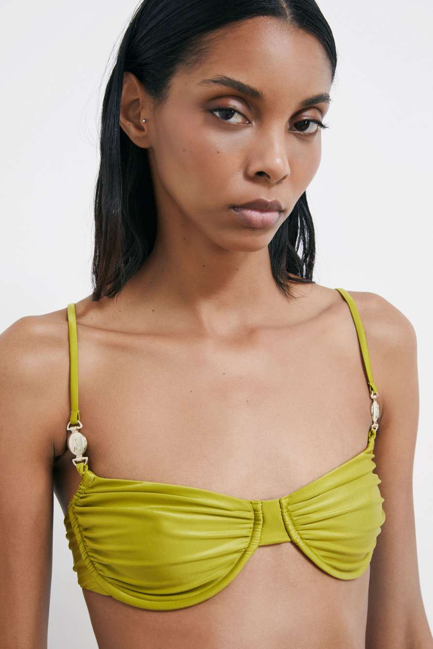 Balconette bikini top, Green, Patrizia Pepe