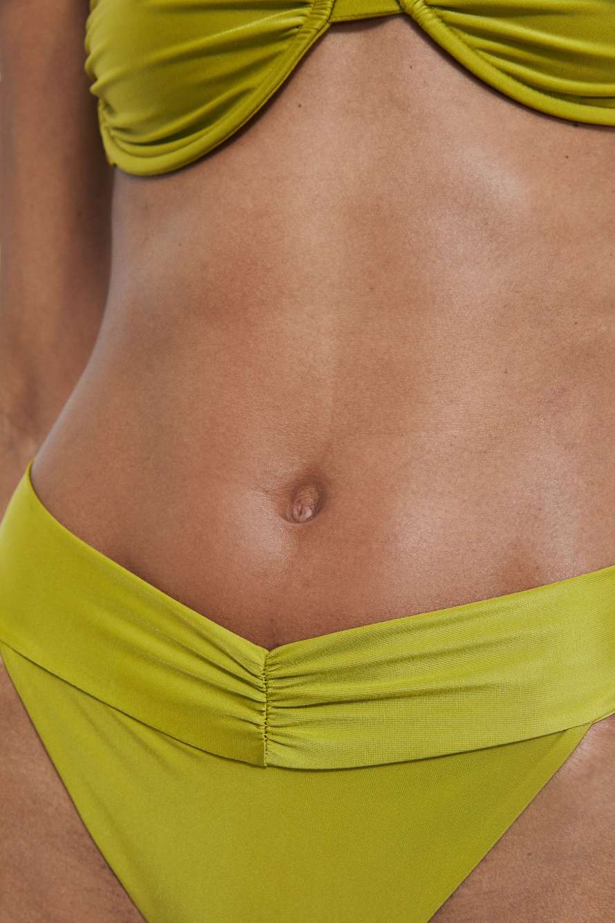 Ruched bikini bottom, Green, Patrizia Pepe
