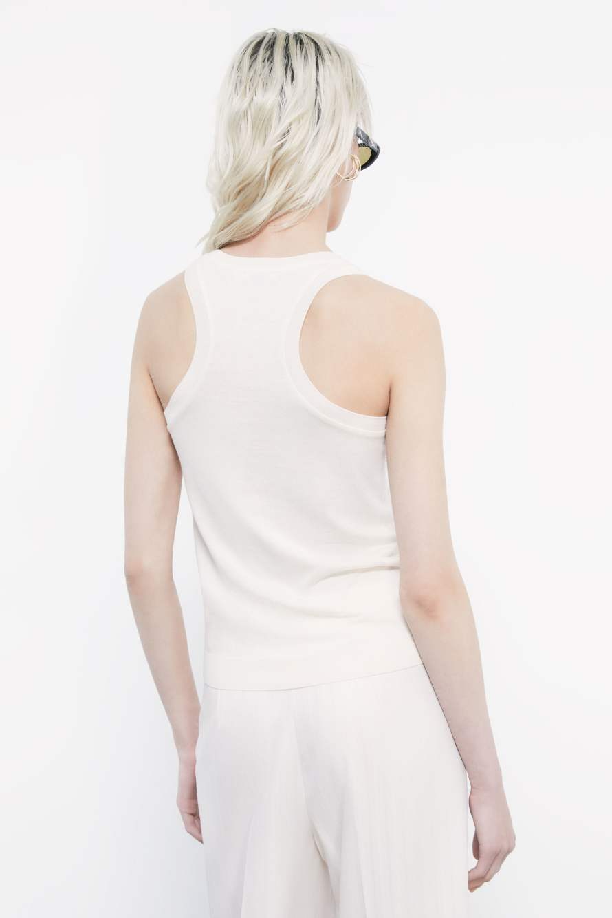 Jersey Tank Top, White, Patrizia Pepe