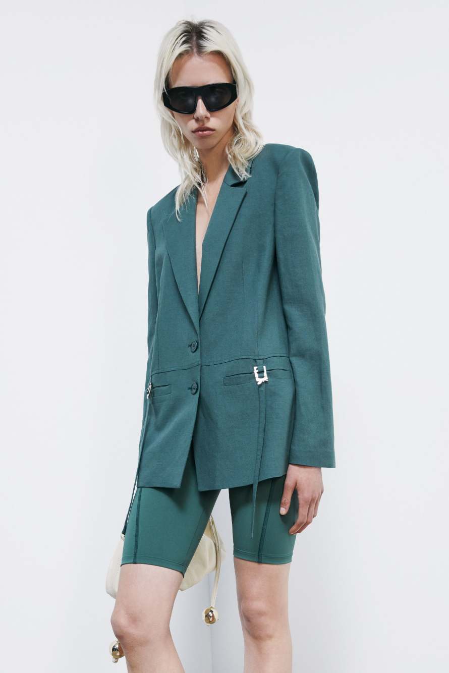 Self Retreat cycling shorts in stretch jersey, Green, Patrizia Pepe