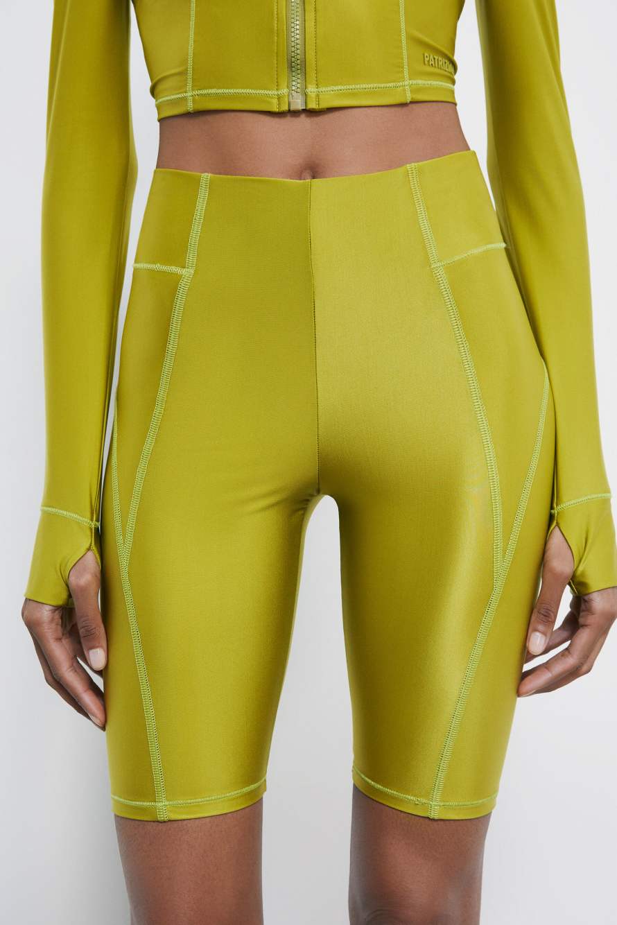 Self Retreat cycling shorts in stretch jersey, Green, Patrizia Pepe