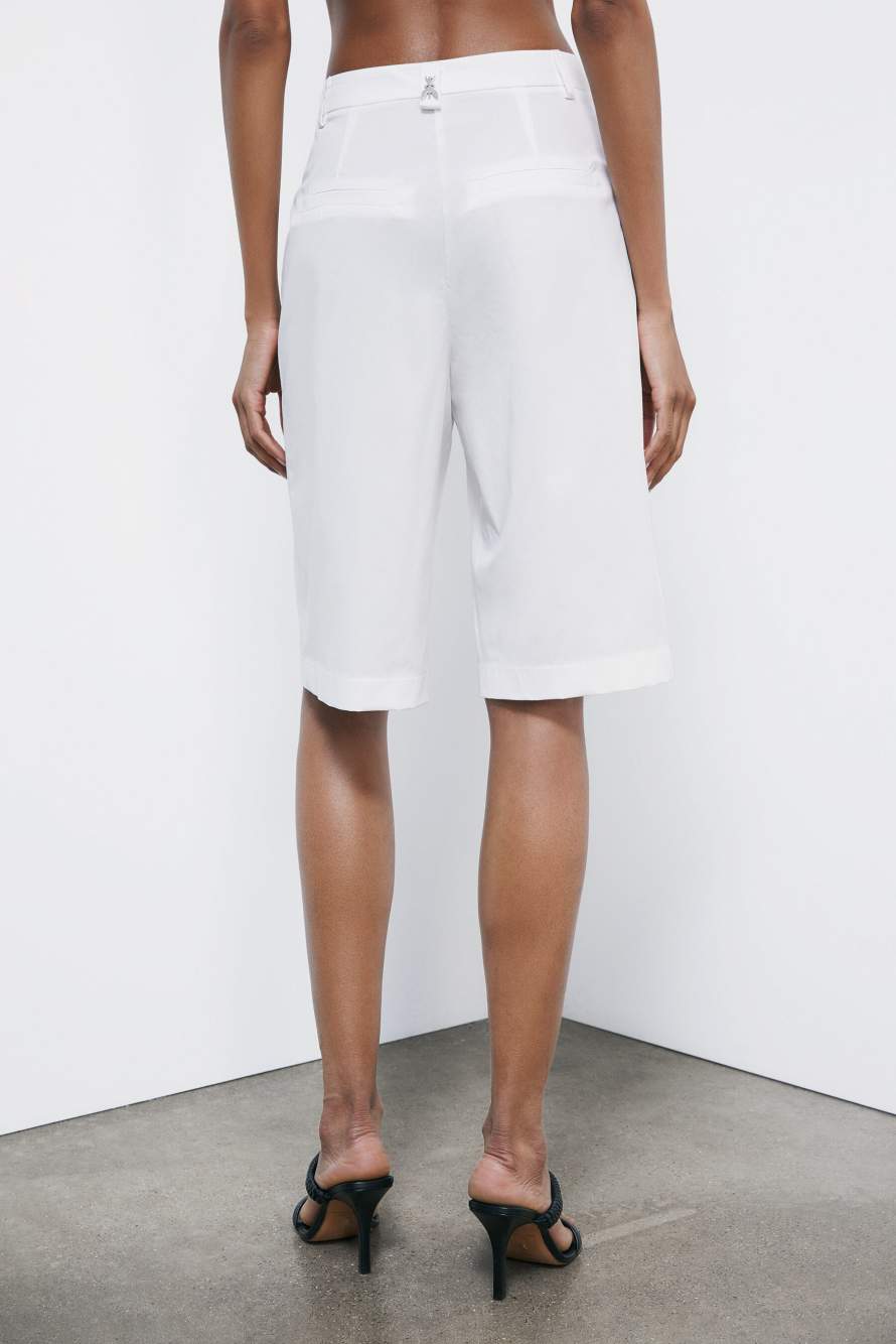 Poplin bermuda shorts, White, Patrizia Pepe
