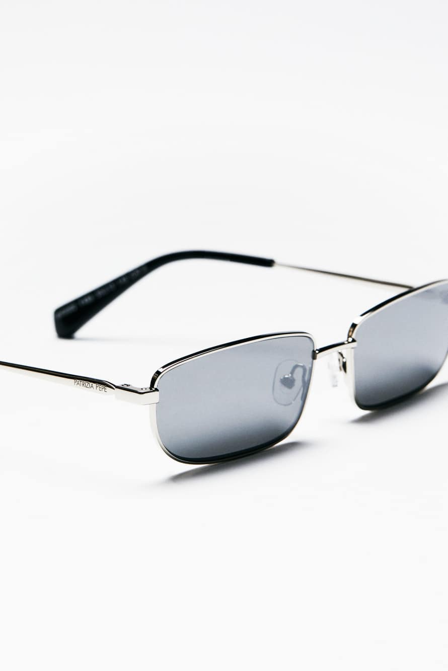 Rectangular silver metal sunglasses, Patrizia Pepe