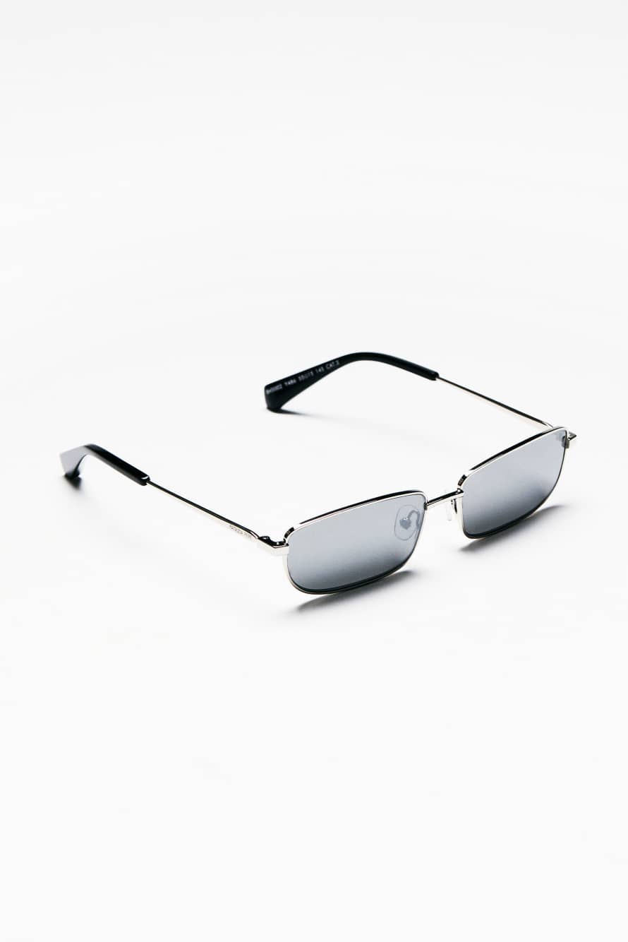 Rectangular silver metal sunglasses, Patrizia Pepe