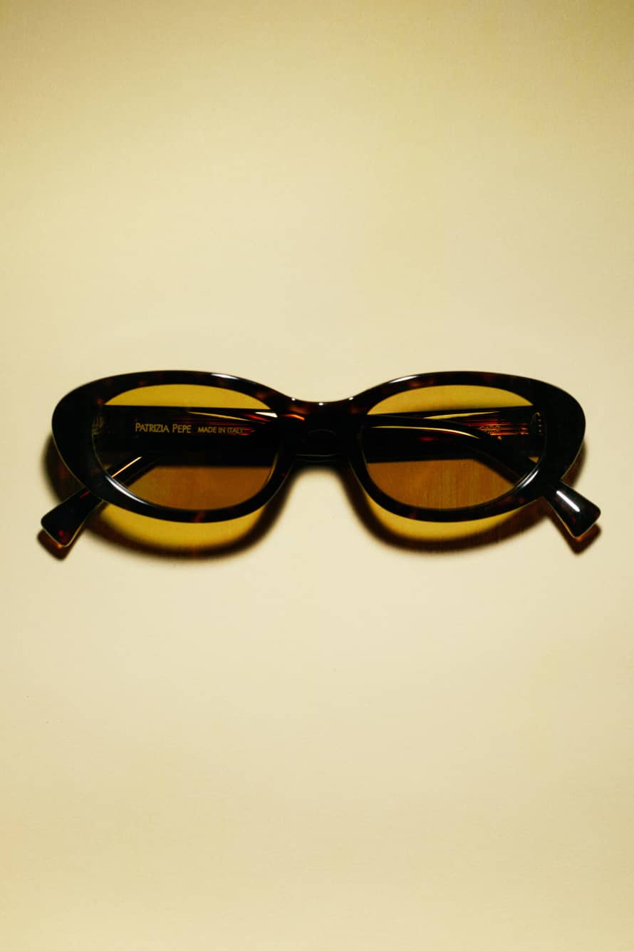 Oval Sunglasses, Brown, Patrizia Pepe