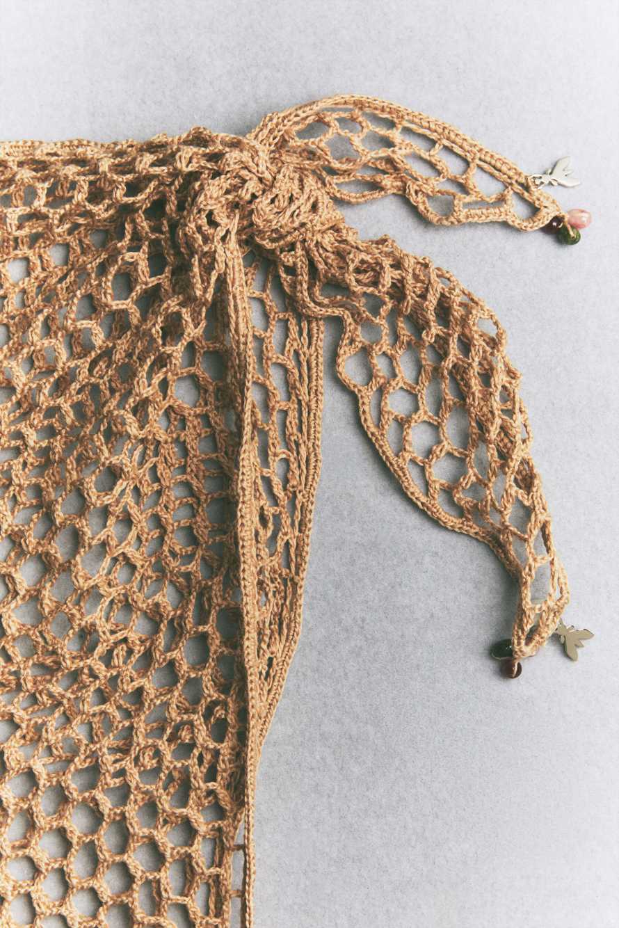 Crochet Pareo Skirt, Beige, Patrizia Pepe