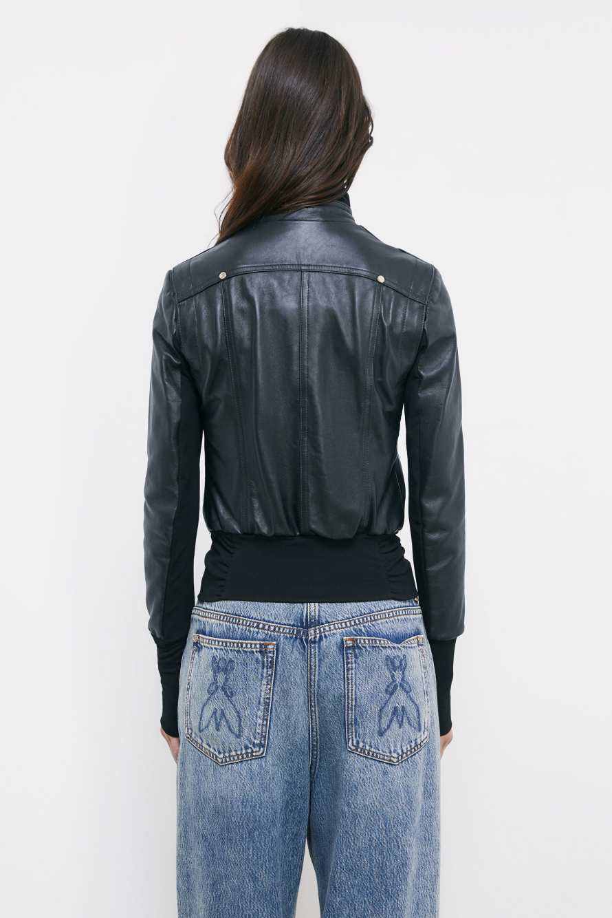 Blouson leather jacket, Black, Patrizia Pepe