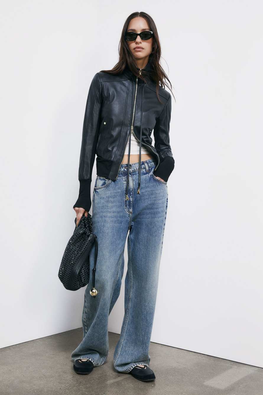 Blouson leather jacket, Black, Patrizia Pepe