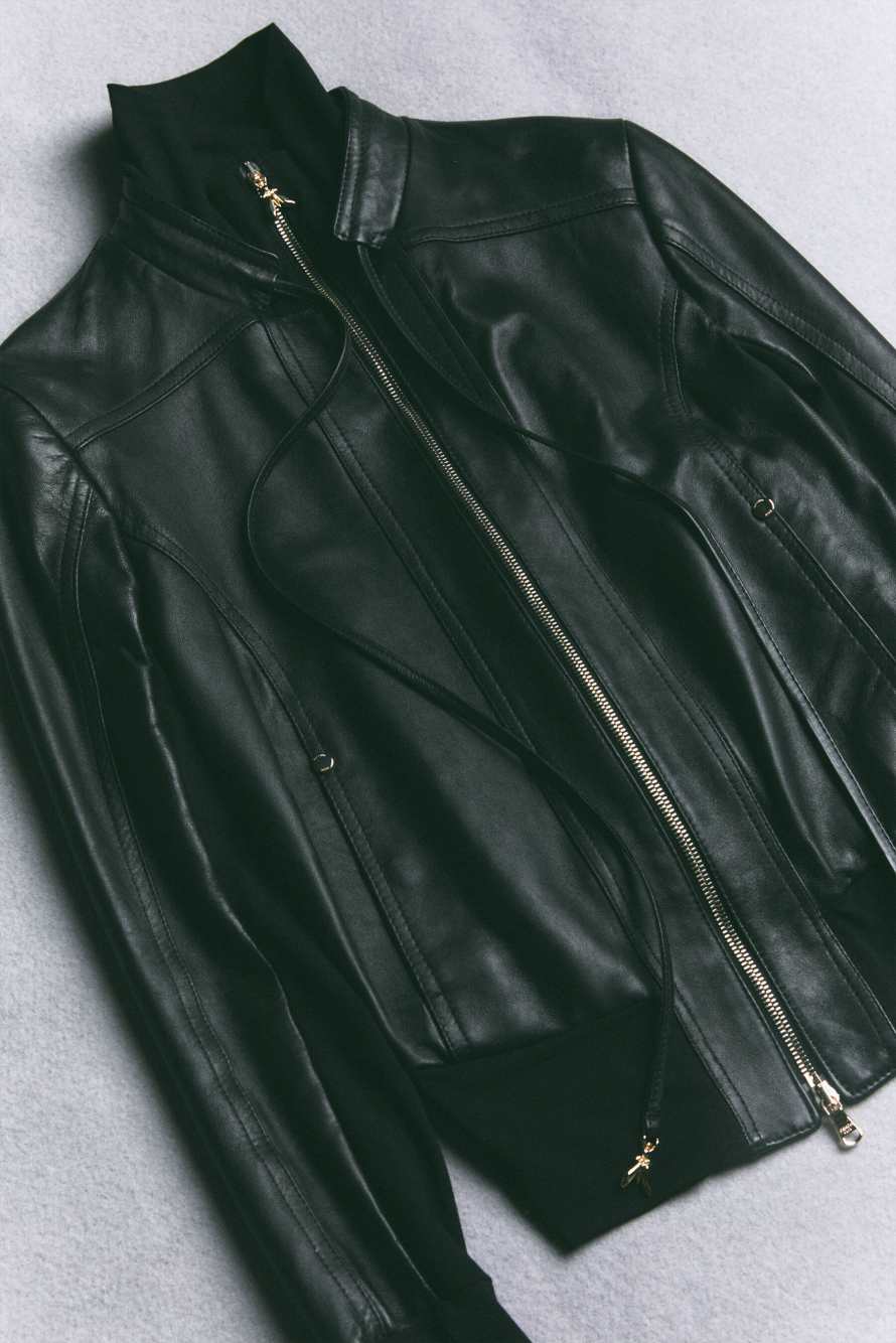 Blouson leather jacket, Black, Patrizia Pepe