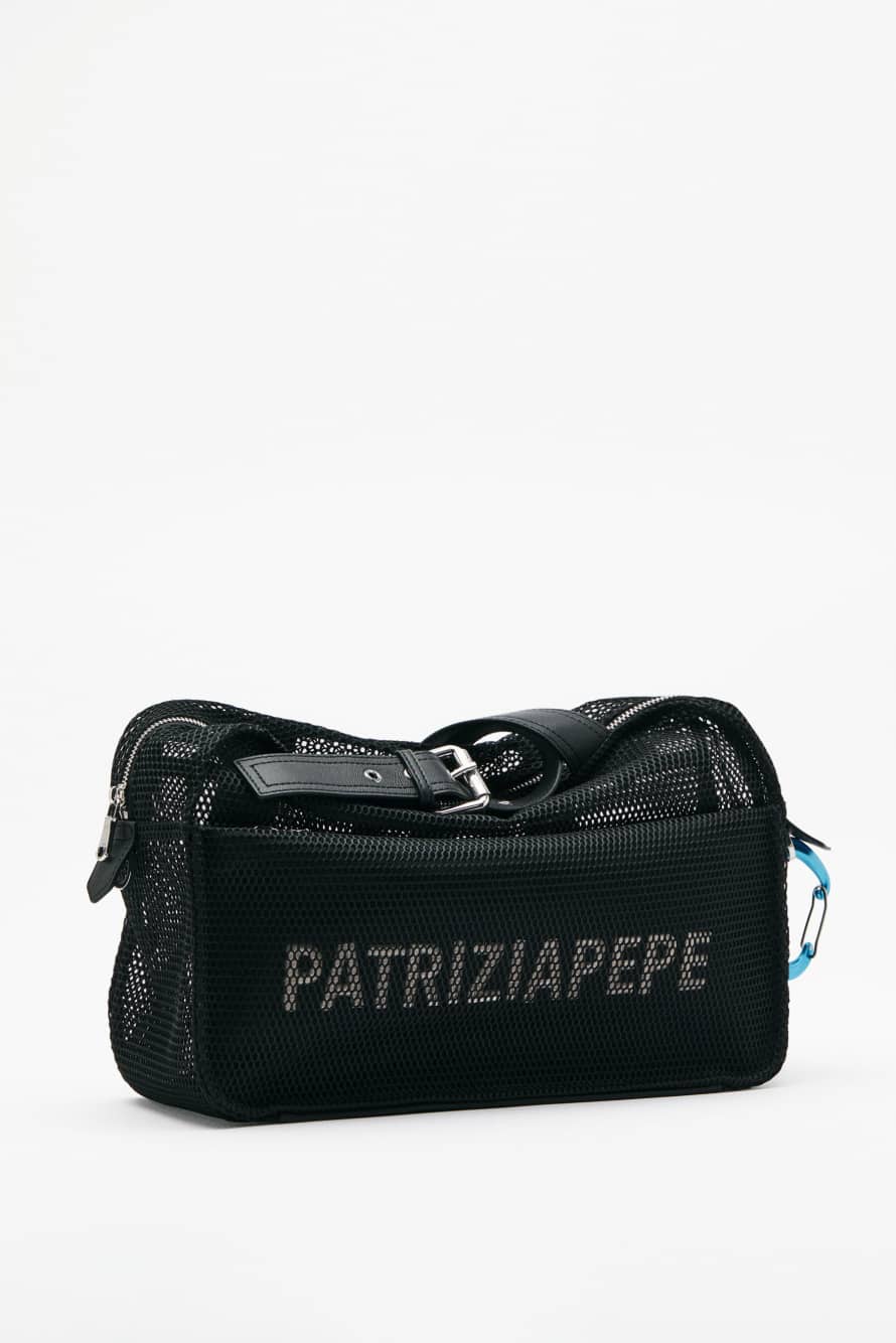 Shopping Bag (IM)PERFECTION in mesh, Black, Patrizia Pepe