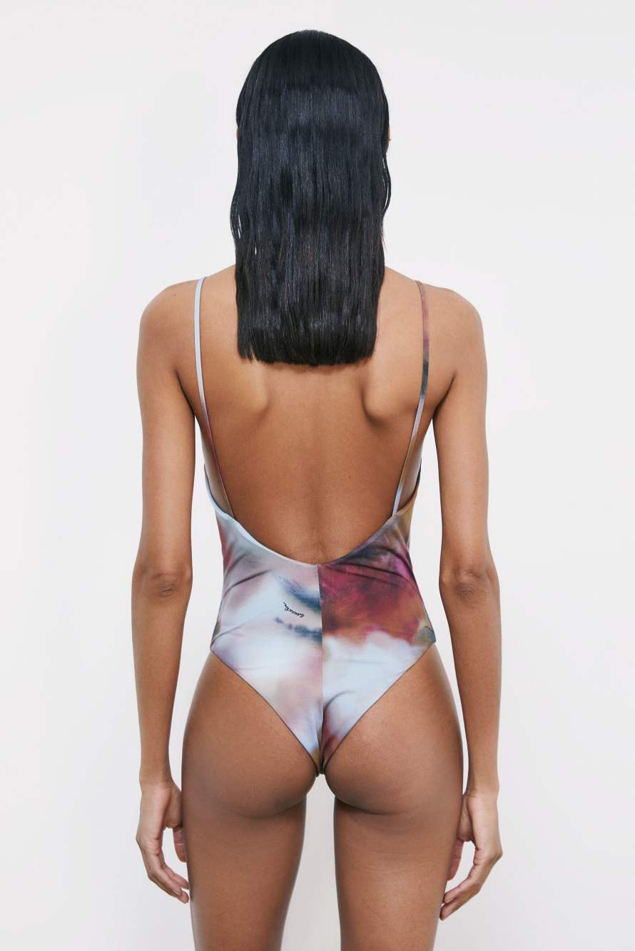 Badeanzug mit Cut-out im Summer-Faded-Print, Abstrakter Print, Patrizia Pepe