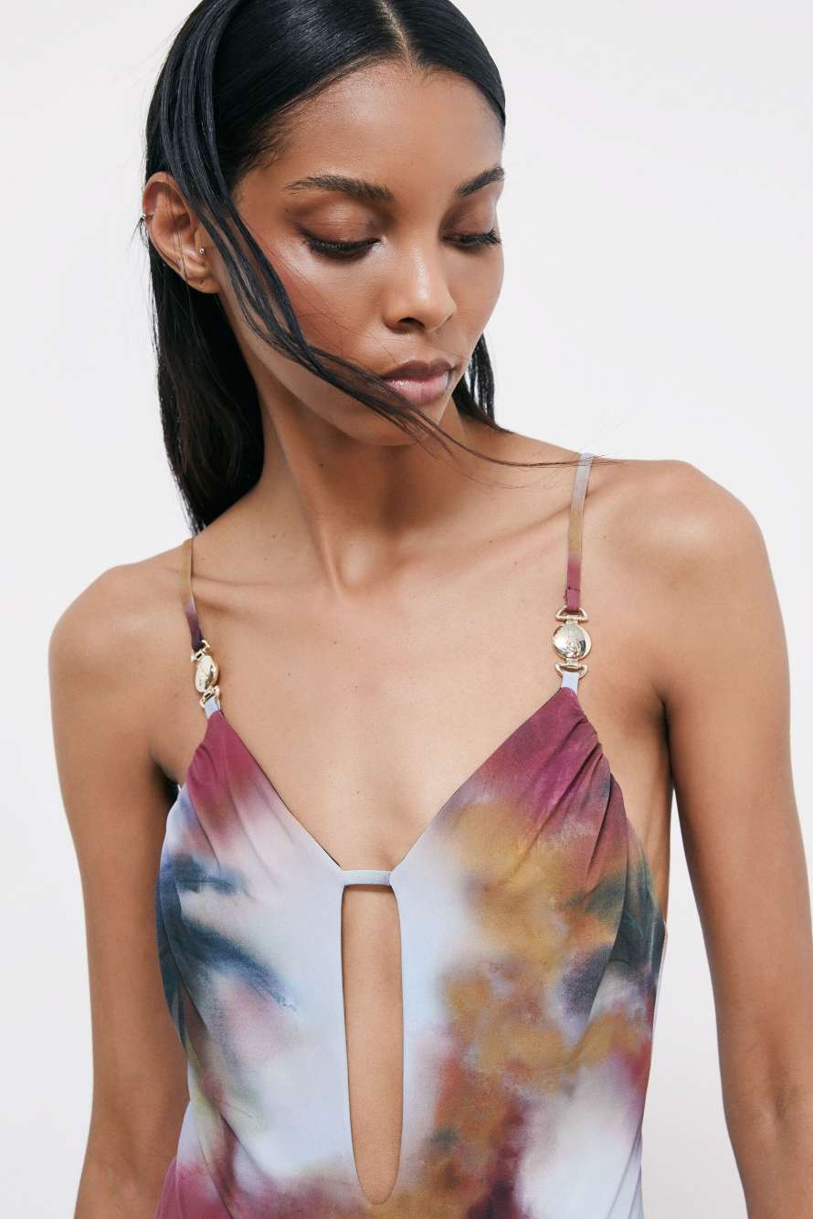 Badeanzug mit Cut-out im Summer-Faded-Print, Abstrakter Print, Patrizia Pepe