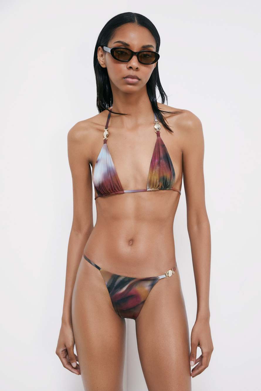Triangle bikini top in Summer Faded print, Abstract Fantasy, Patrizia Pepe