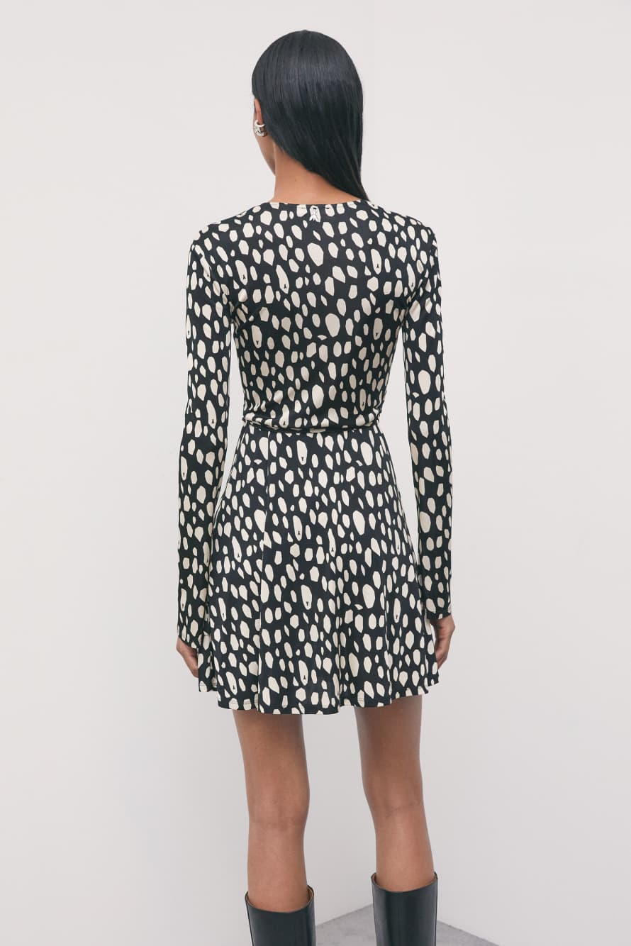 Printed wrap mini dress in viscose-silk jersey, Abstract Fantasy, Patrizia Pepe