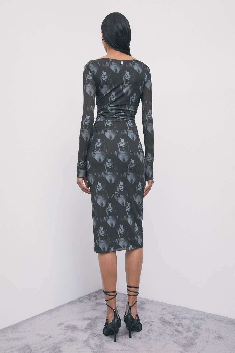 Midi dress with Patrizia all-over print, Abstract Fantasy, Patrizia Pepe