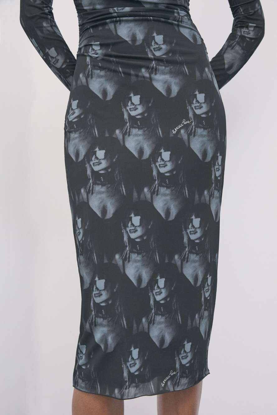 Midi dress with Patrizia all-over print, Abstract Fantasy, Patrizia Pepe