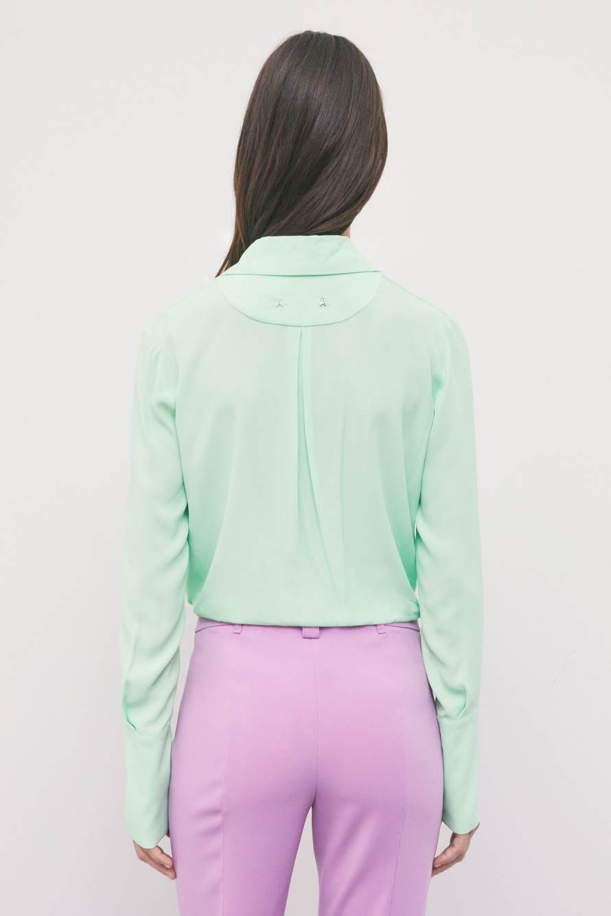 Chemise fluide en cr&ecirc;pe de viscose, Vert, Patrizia Pepe