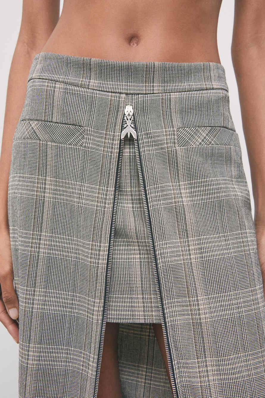 Gonna lunga a quadri con zip, Fantasia astratta, Patrizia Pepe