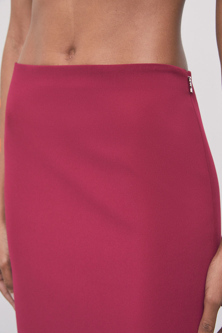 Cr&ecirc;pe midi skirt, Red, Patrizia Pepe