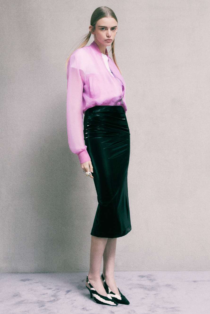 Vinyl midi skirt, Black, Patrizia Pepe