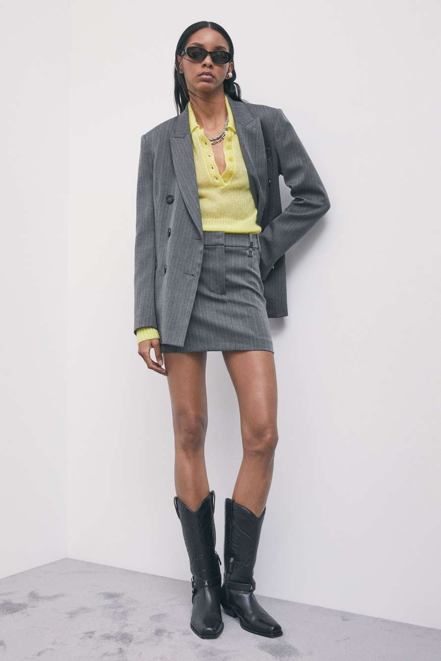 Pinstripe mini skirt, Grey, Patrizia Pepe