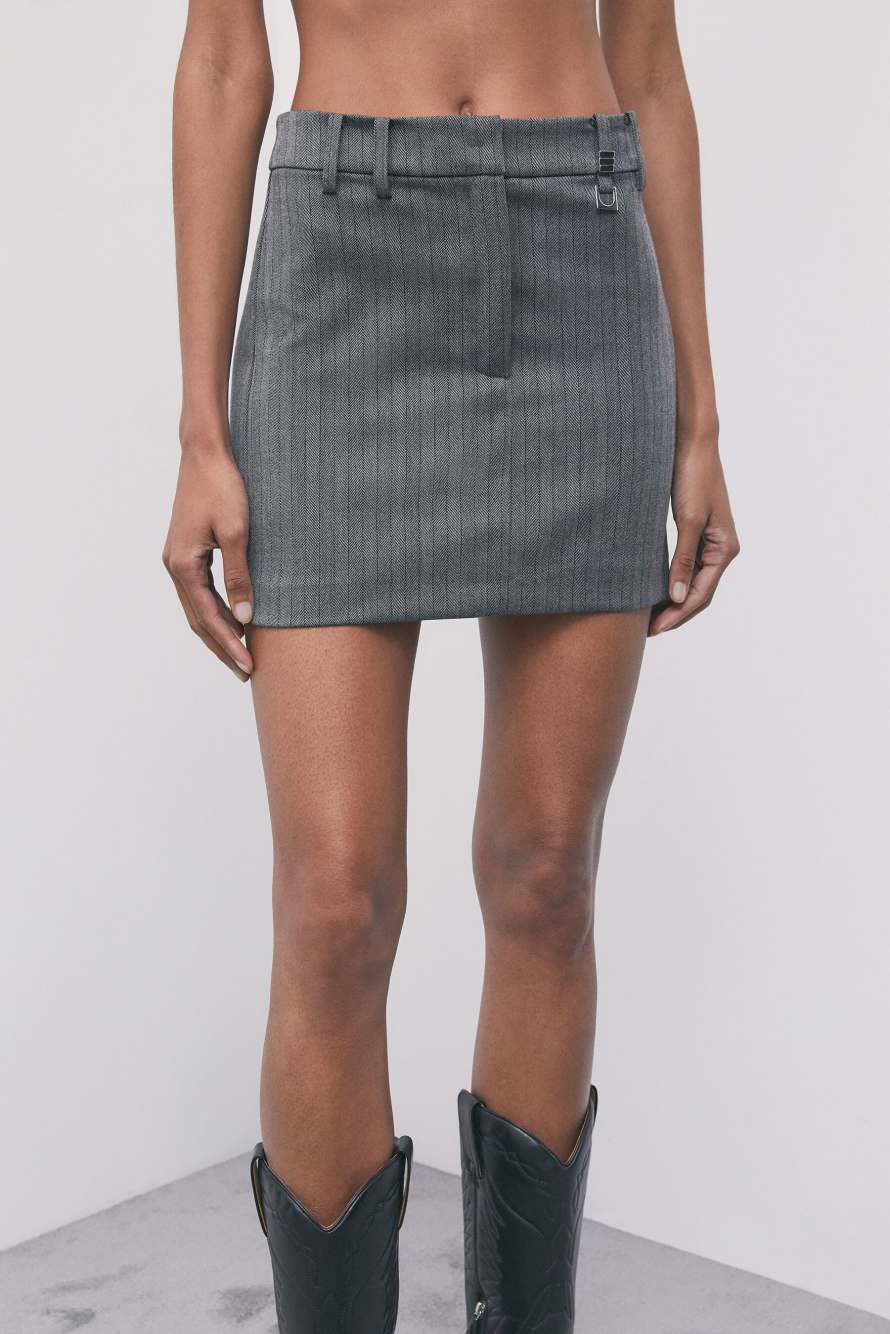 Pinstripe mini skirt, Grey, Patrizia Pepe
