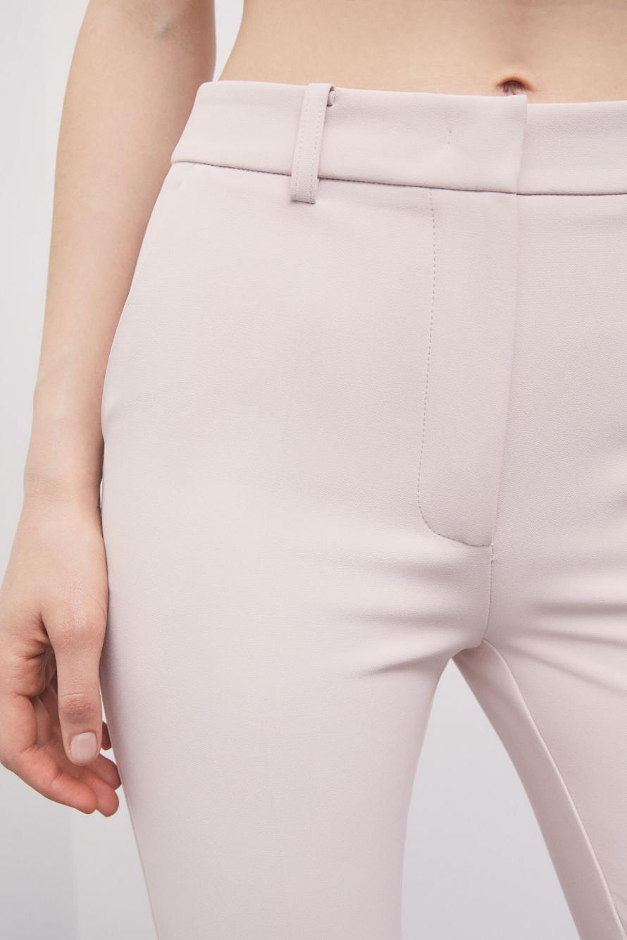 Slim-fit cr&ecirc;pe stretch trousers, Pink, Patrizia Pepe