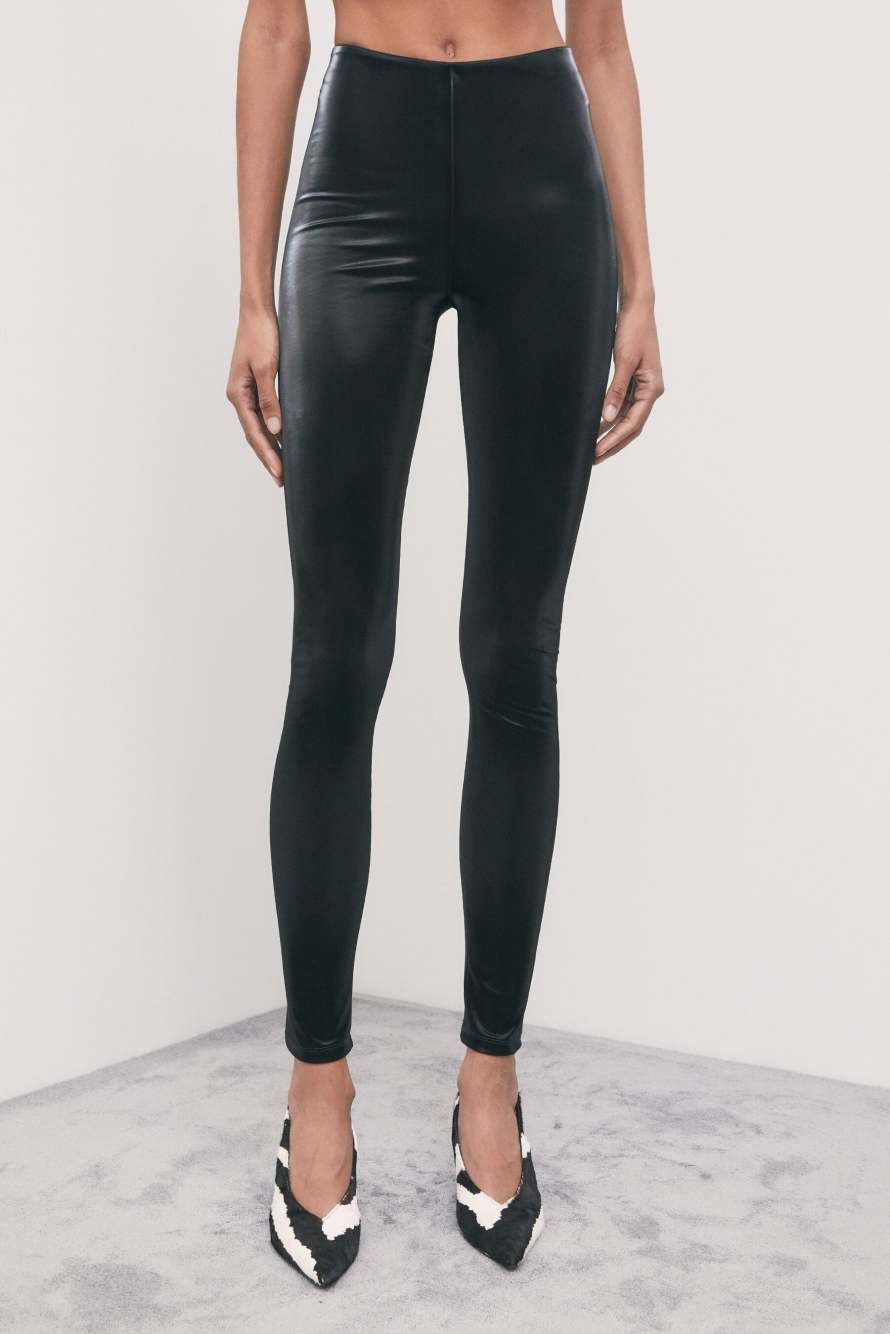 Coated leggings, Black, Patrizia Pepe