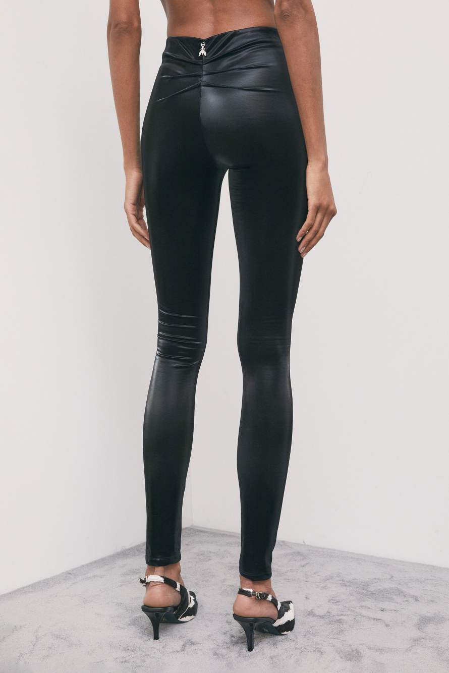 Coated leggings, Black, Patrizia Pepe