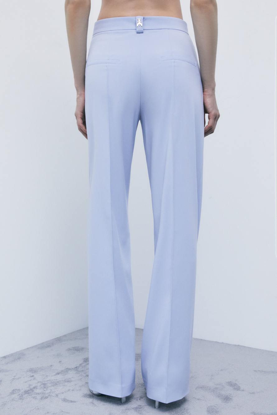 Low-waist tailored wide-leg trousers, Light Blue, Patrizia Pepe