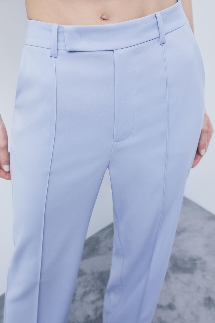 Low-waist tailored wide-leg trousers, Light Blue, Patrizia Pepe