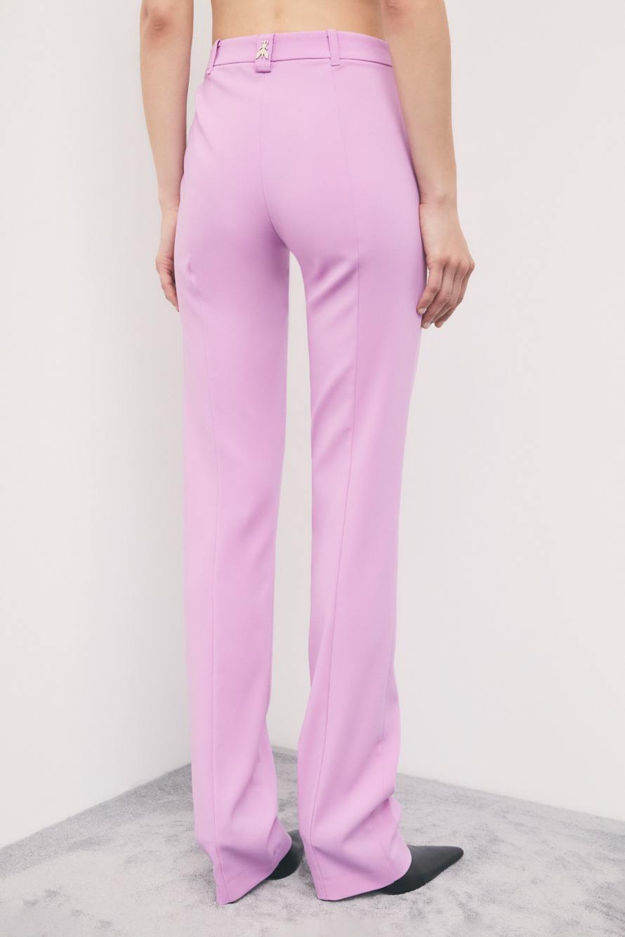 Slim-fit stretch cr&ecirc;pe trousers, Pink, Patrizia Pepe