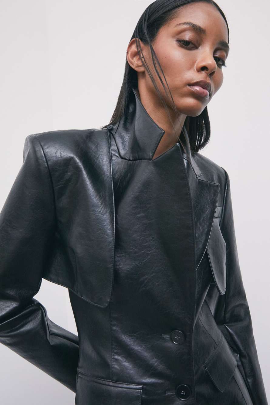 Transformable coated blazer, Black, Patrizia Pepe