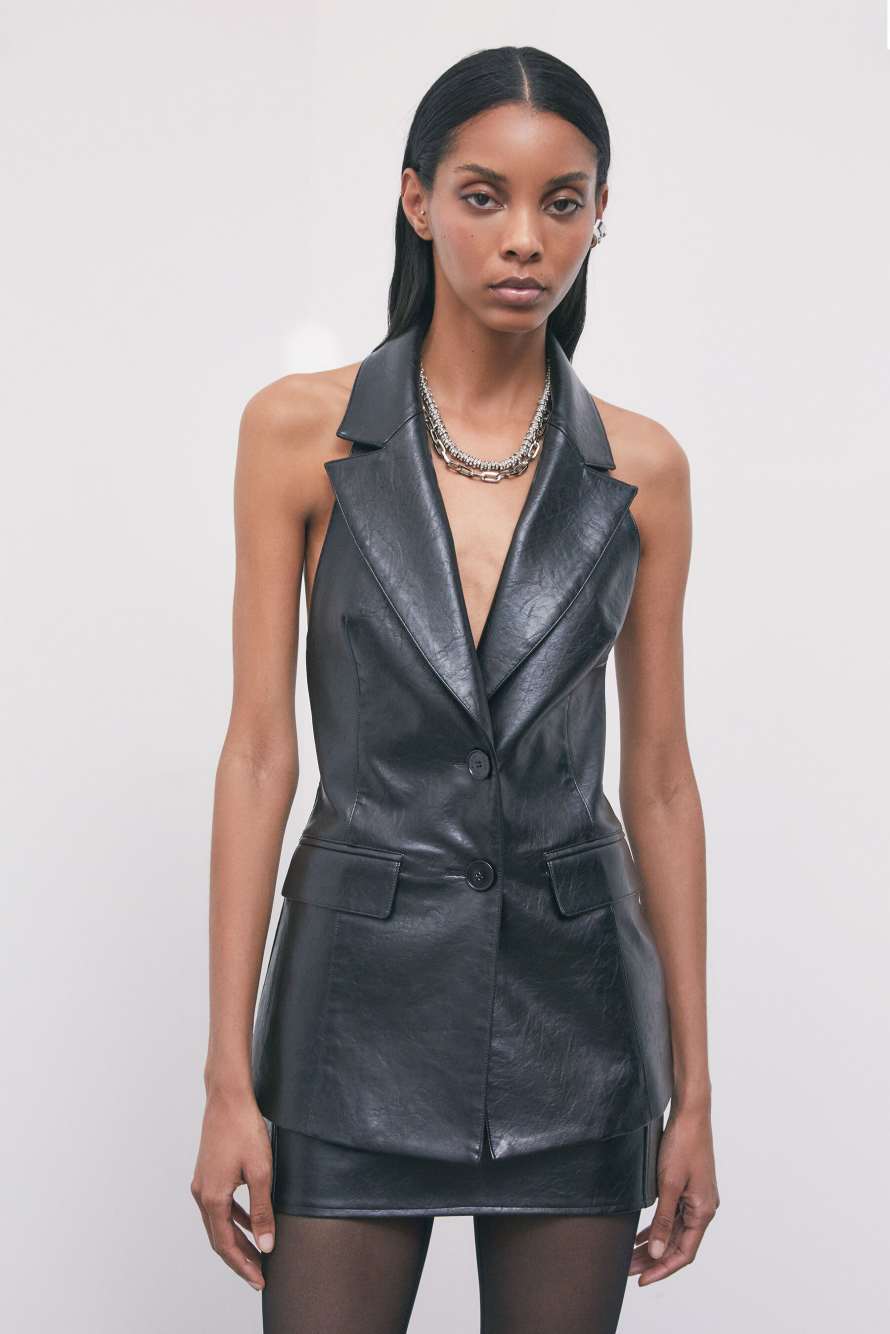 Transformable coated blazer, Black, Patrizia Pepe