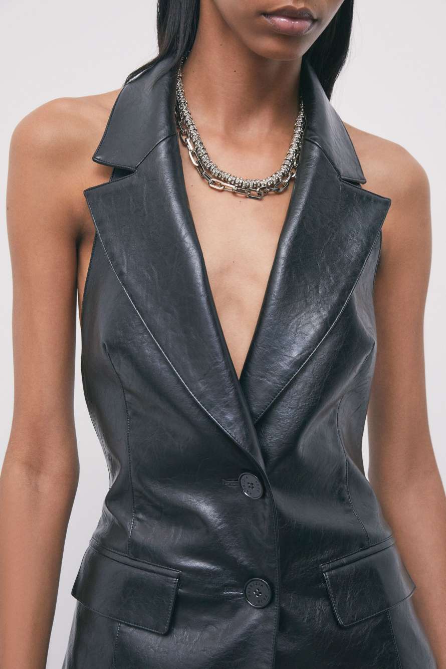 Transformable coated blazer, Black, Patrizia Pepe