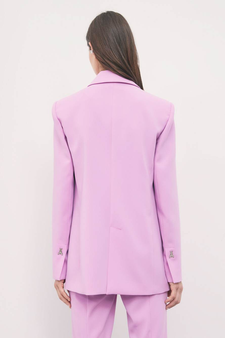 Fluid two-button stretch blazer, Pink, Patrizia Pepe
