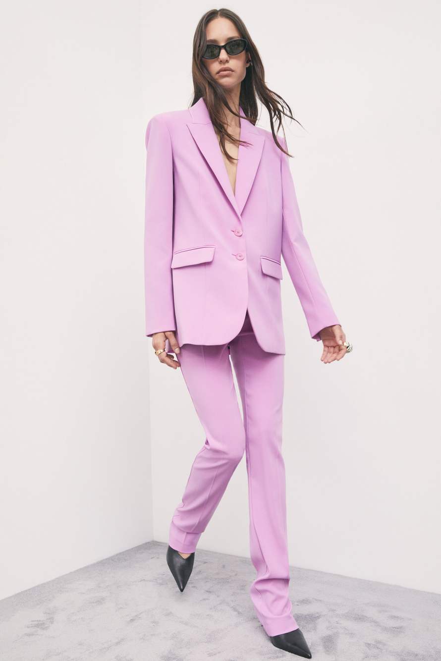Fluid two-button stretch blazer, Pink, Patrizia Pepe