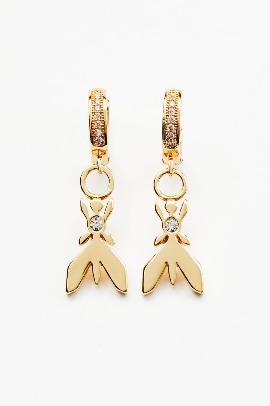 Micro Fly rhinestone earrings, Gold, Patrizia Pepe