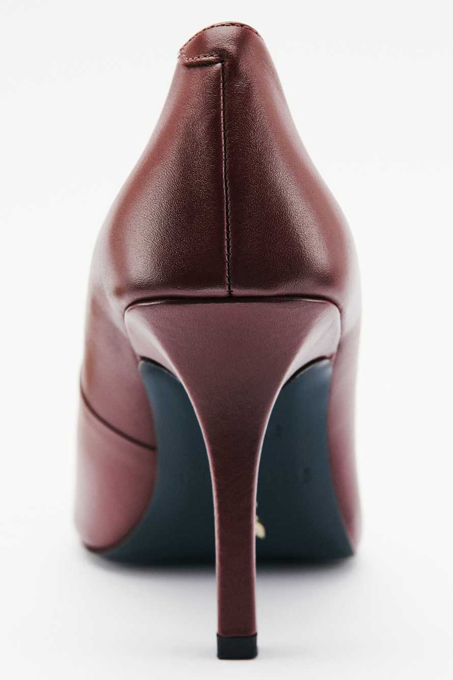 Minimal Shape Pumps aus Leder, Braun, Patrizia Pepe