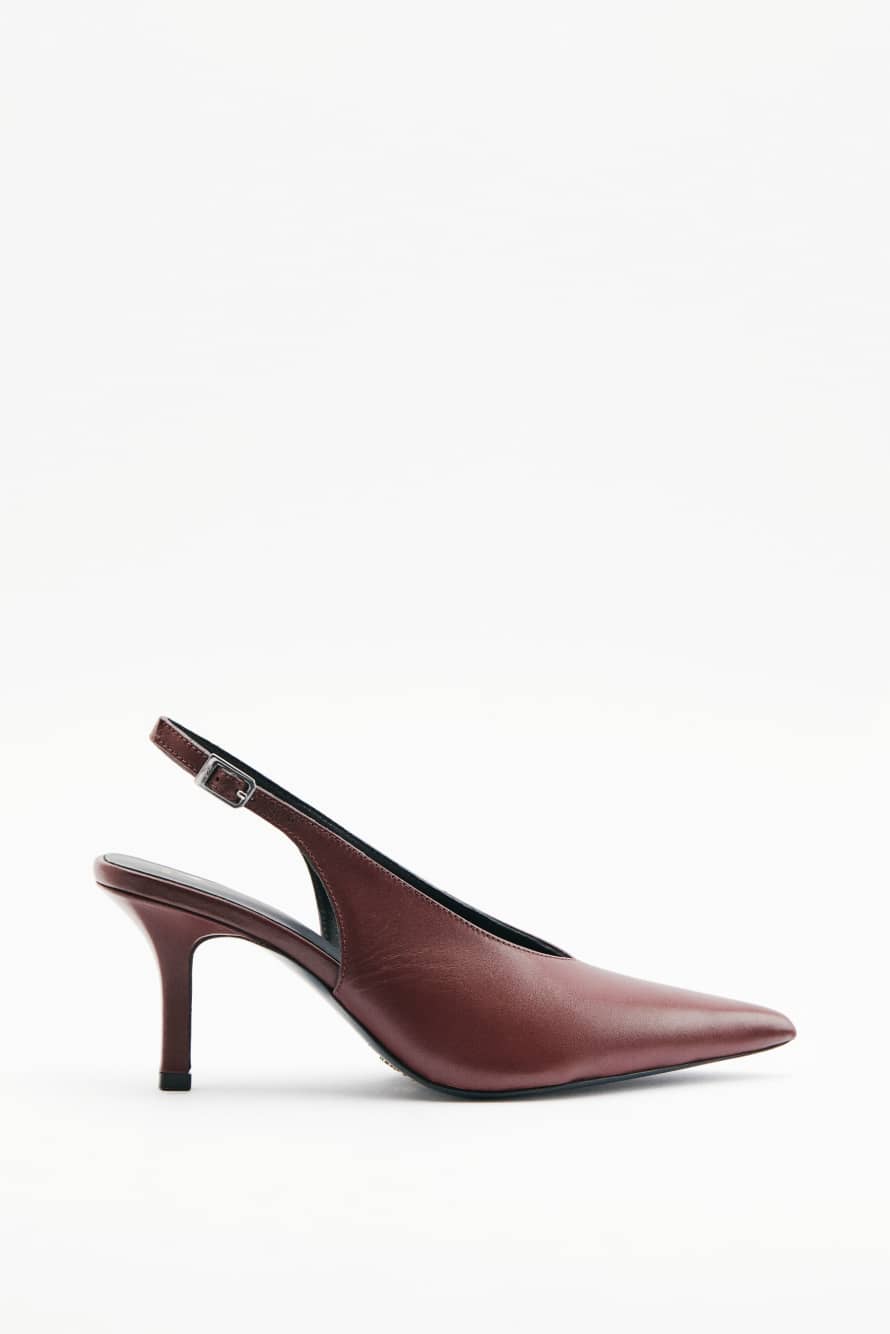 Leather slingbacks, Brown, Patrizia Pepe